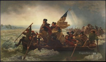 Militar Arte - Washington cruzando la guerra militar de Delaware Revolución americana Emanuel Leutze Leutze